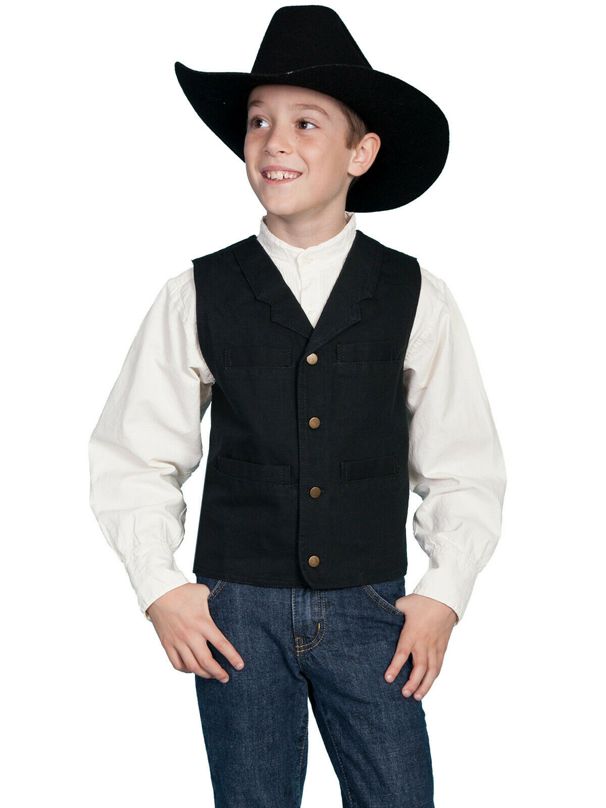 Scully RangeWear Boys 100% Cotton Notched Lapel Canvas Vest RW041K