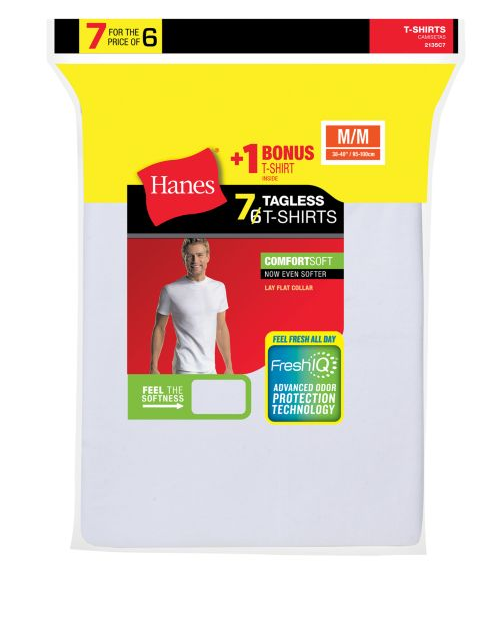Hanes Men's TAGLESS® Crewneck Undershirt 7-Pk (Inc 1 Free Bonus Crewneck) 2135C7