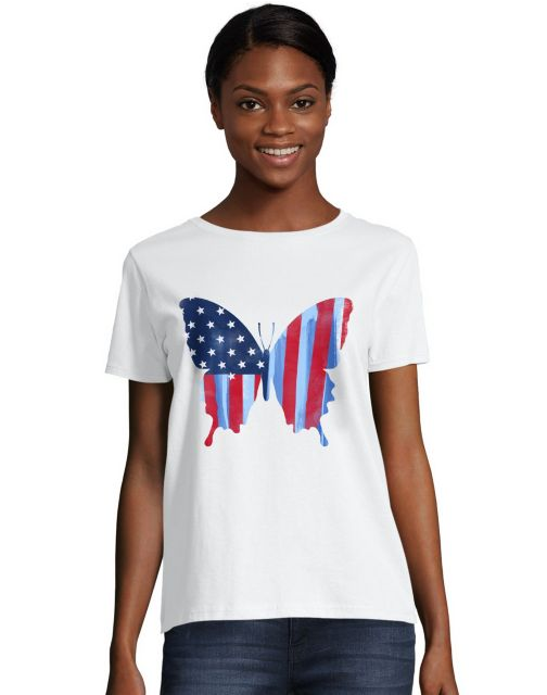 Women's Star Spangled Butterfly Graphic Tee