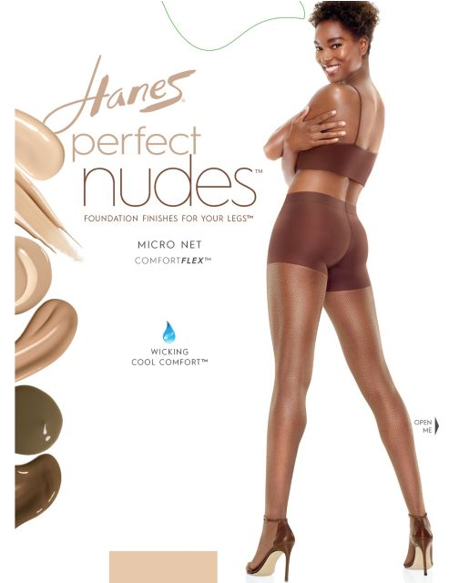 Hanes Perfect Nudes™ Sheer Micro Net Girl Short Tummy Control Hosiery PN0003