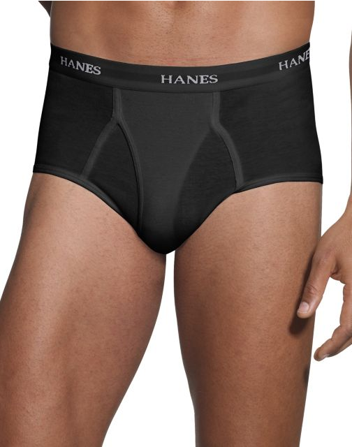 Hanes Men's FreshIQ™ ComfortBlend® Black/Grey Briefs 2XL-4XL 4-Pack K312HUCB