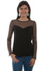 Scully Women's Black Swiss Dot Long Sleeve Tunic HC513
