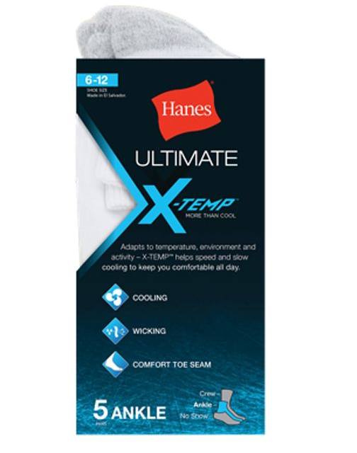 Hanes Men's Ultimate X-Temp™ Ankle Socks - White U15/5