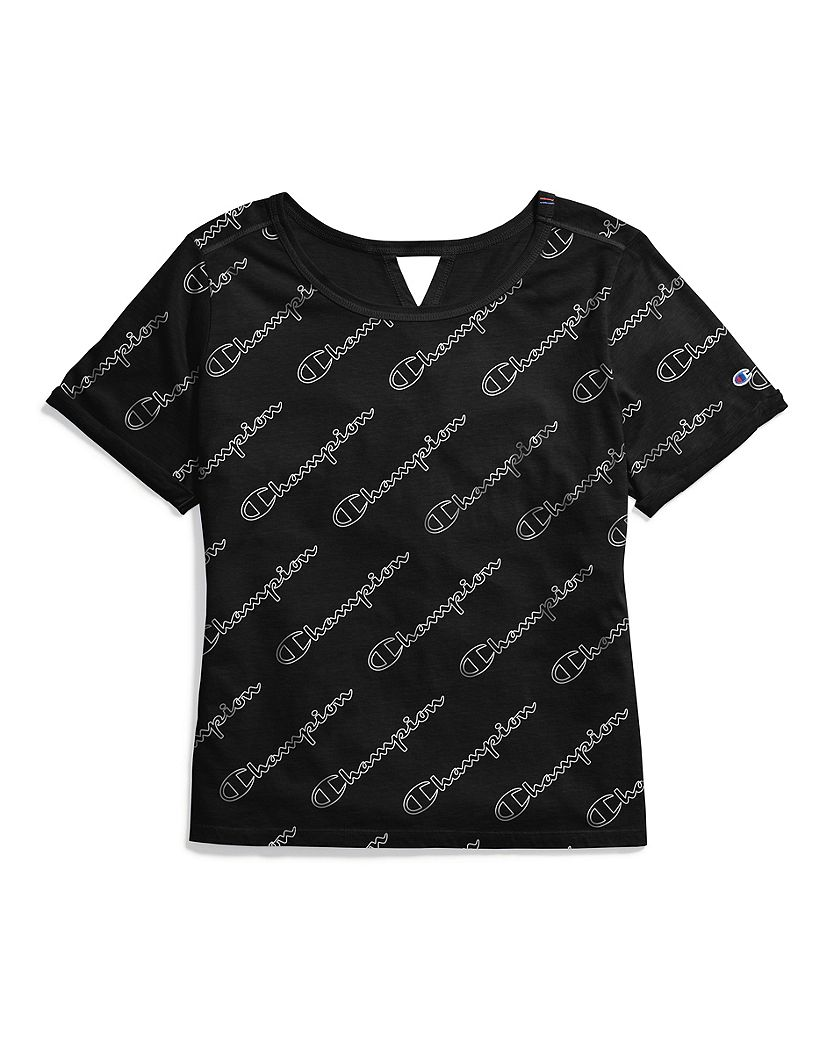 Champion Women's Heritage Tee, Allover Logo W4547P