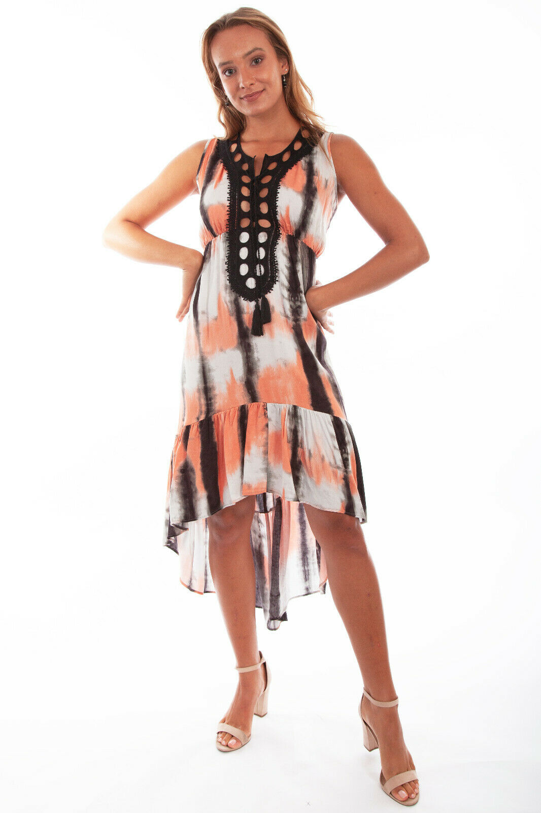 Scully Women's Crochet Neck Tie Dye Dress PSL-254