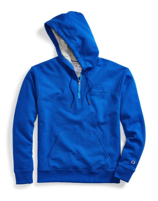 Champion Men's Powerblend® Fleece Quarter Zip Hoodie, Embrderd Logo S0892 Y08009