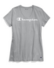 Champion Women's Jersey V-Neck Tee, White Logo W5006G Y07588