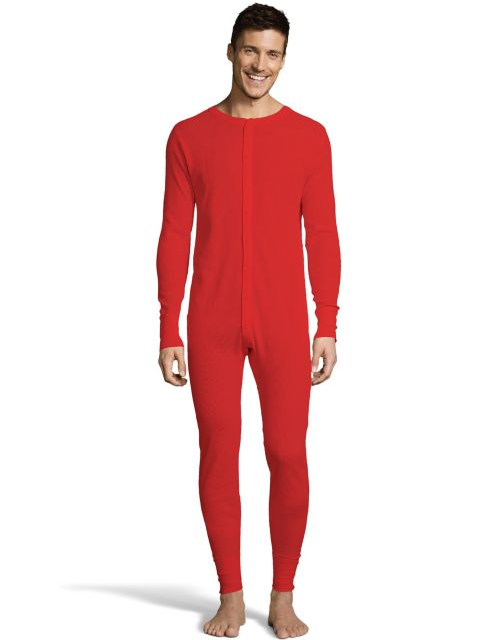 Hanes Men's Solid Waffle Knit Thermal Union Suit 125443