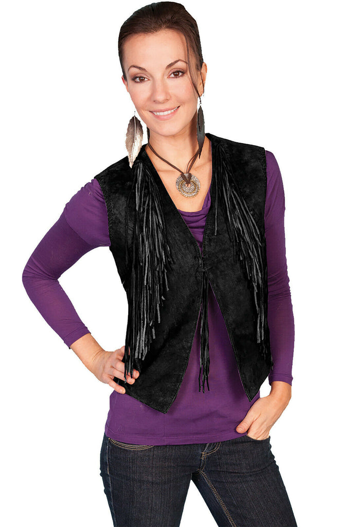 Scully Ladies Lamb Suede Fringe Vest L1036