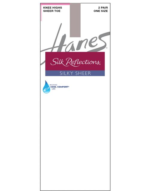 Hanes Silk Reflections Silky Sheer Knee Highs 2-Pack 725