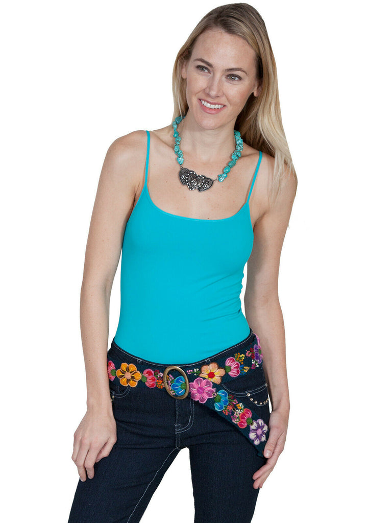 Cantina by Scully Floral Embroidered Cotton Belt PSL-189