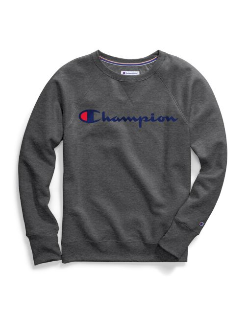 Champion Women's Powerblend® Fleece Boyfriend Crew, Script Logoc GF567 Y07418