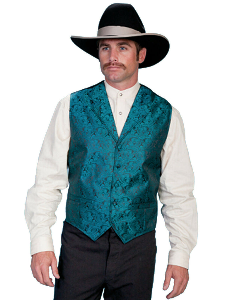 Scully Men's Cream Polyester Paisley Vest RW093