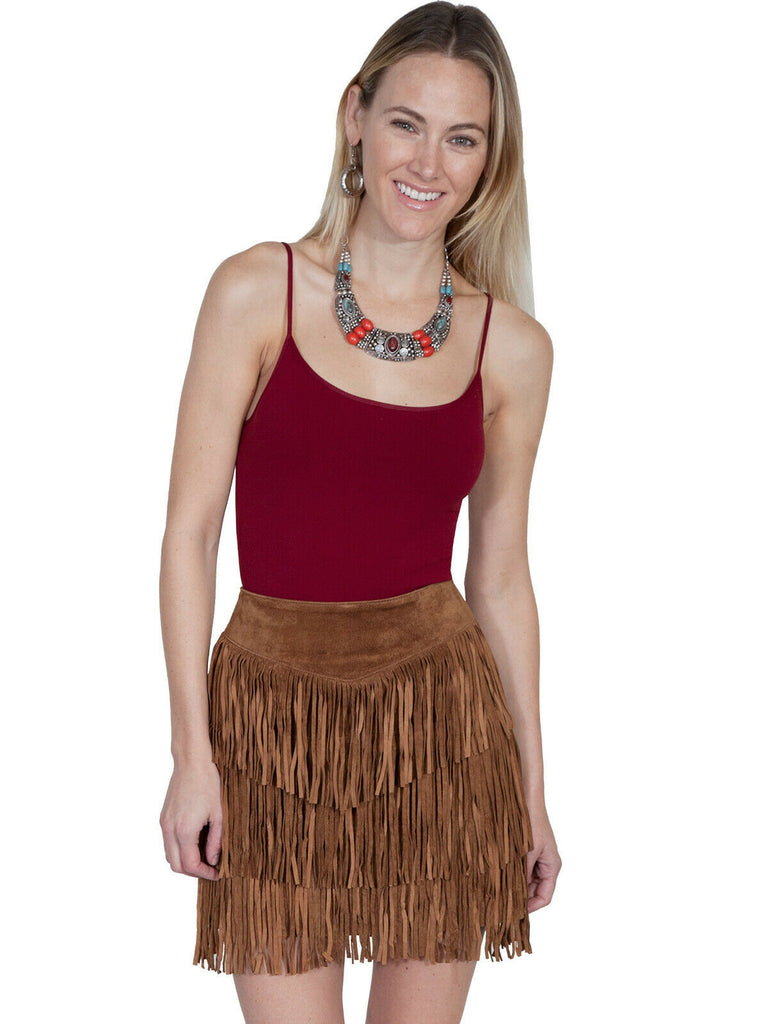 Scully Women's Boar Suede Fringe Skirt L704