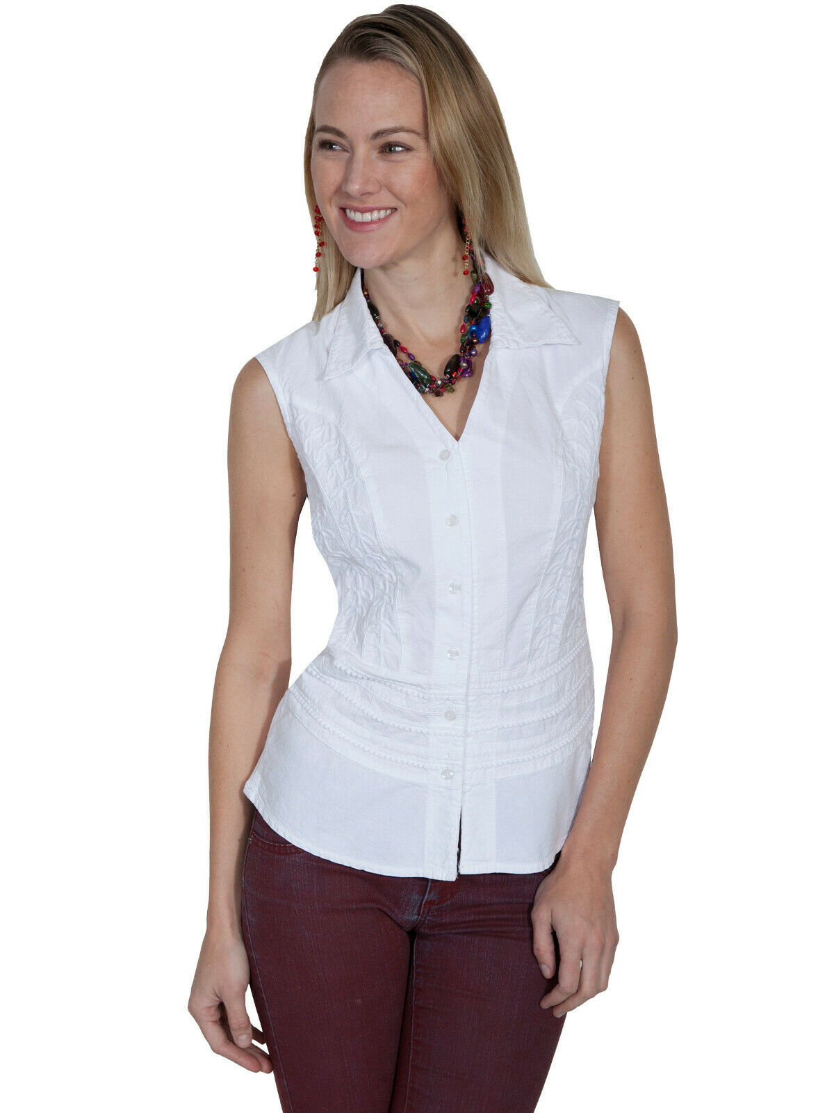 Cantina by Scully Sleeveless Button Front Blouse PSL-184