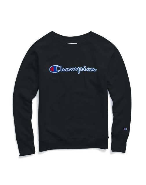 Champion Women's Powerblend® Fleece Boyfriend Crew, Felt Logo W2956F Y07461