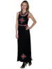Scully Women's Embroidered Long Black Dress E292