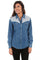 Scully Women's Denim Cotton Lace Western Long Sleeve Blouse HC476