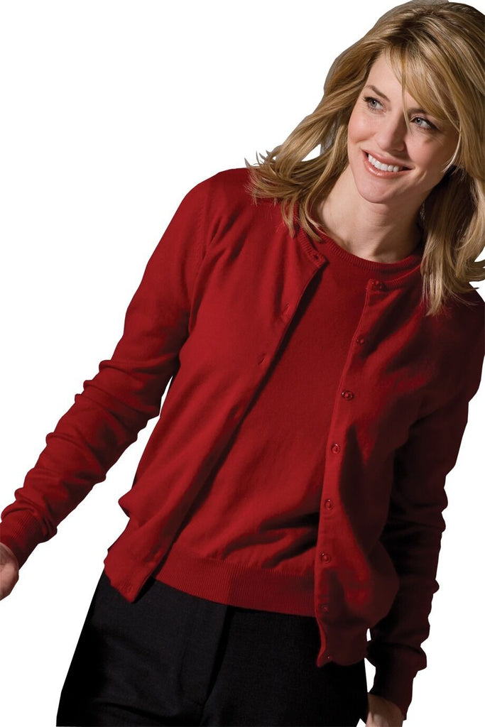 Women's Corporate Performance Cardigan Twin Set Jewel Neck Sweater 038