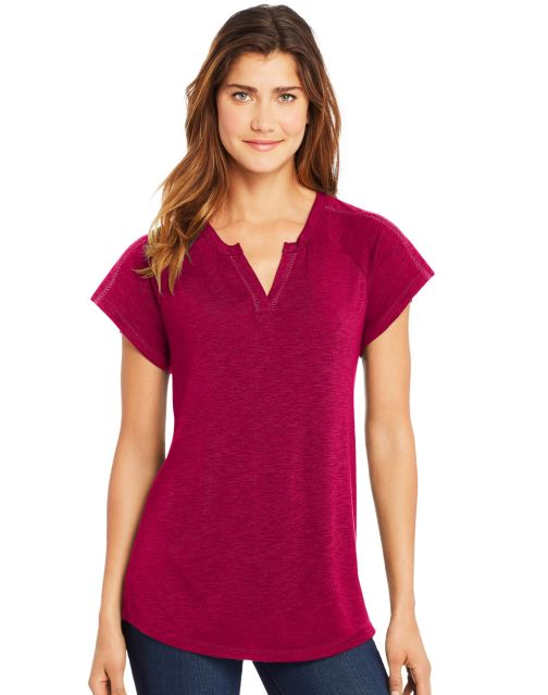 Hanes Women's Peasant Henley Top O9355