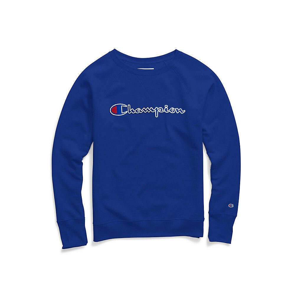 Champion Women's Powerblend® Fleece Boyfriend Crew, Felt Logo W2956F Y07461