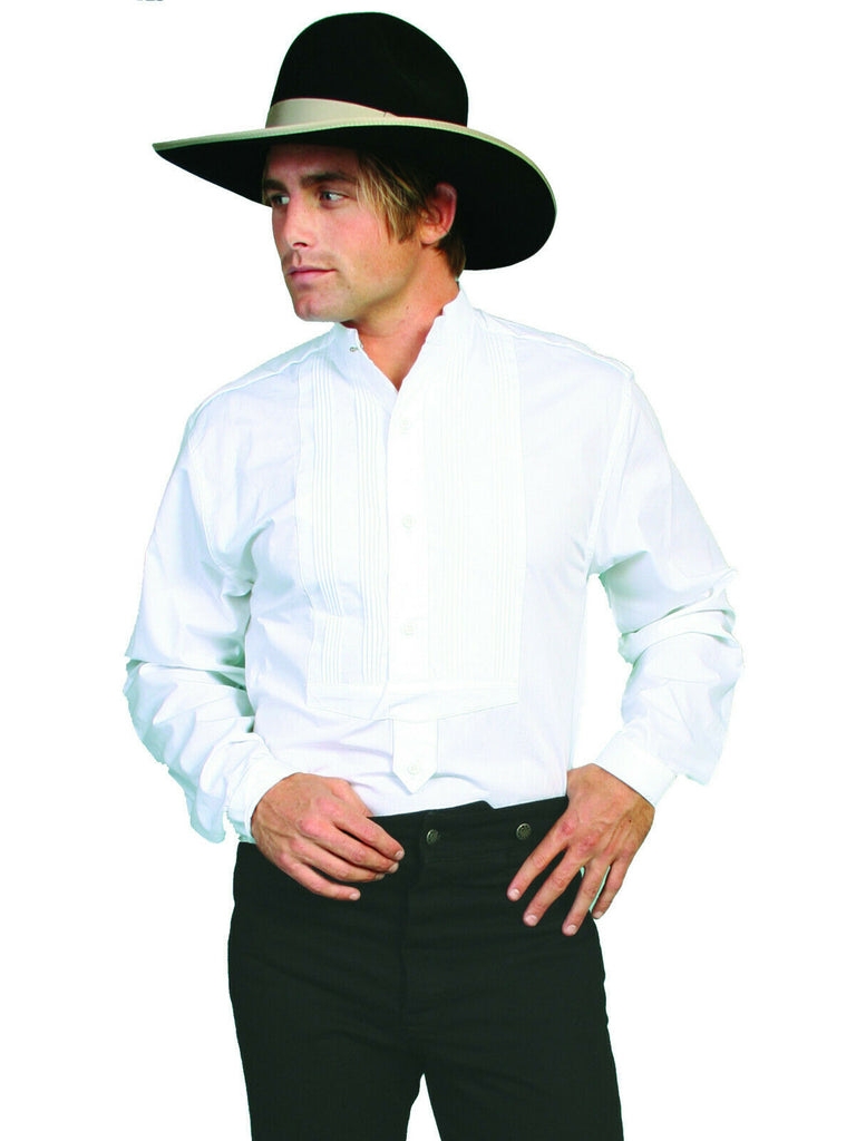 Scully Men's Wahmaker Inset Bib Gamblers Shirt 100% Cotton Poplin L/S 579250