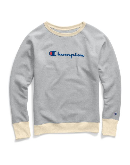 Champion Women's Powerblend® Fleece Boyfriend Crew, Script Logoc GF567 Y07418