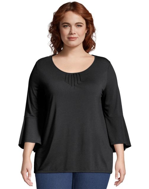 JMS Bell Sleeve Pintuck Tunic OJ938