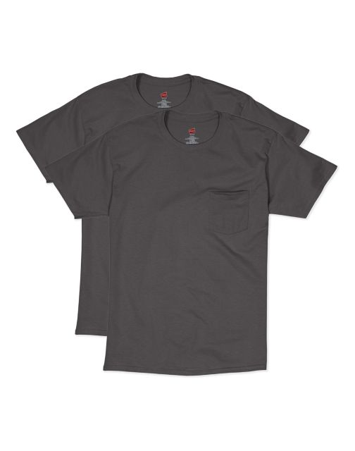 Hanes Men's Short Sleeve Pocket Tee Value Pack (2-pack) O55902