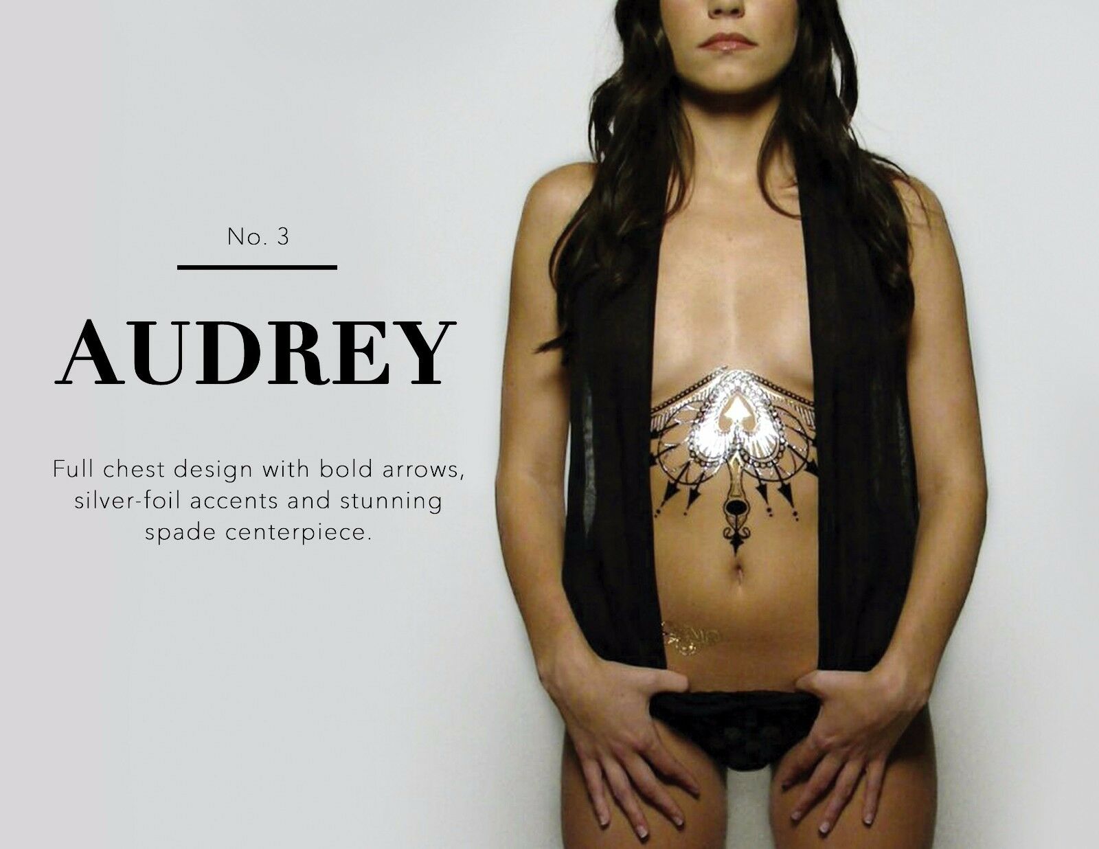 BODY ARTS INK AUDREY CHEST BODY TATTOO VLBT3