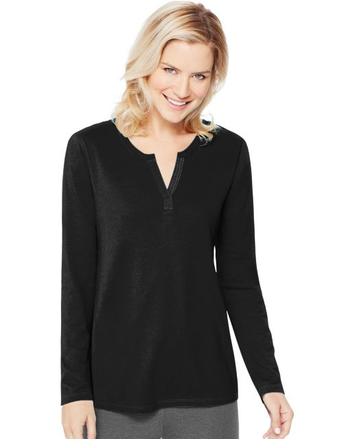 Women's Hanes Lightweight Split Neck Tunic O9304