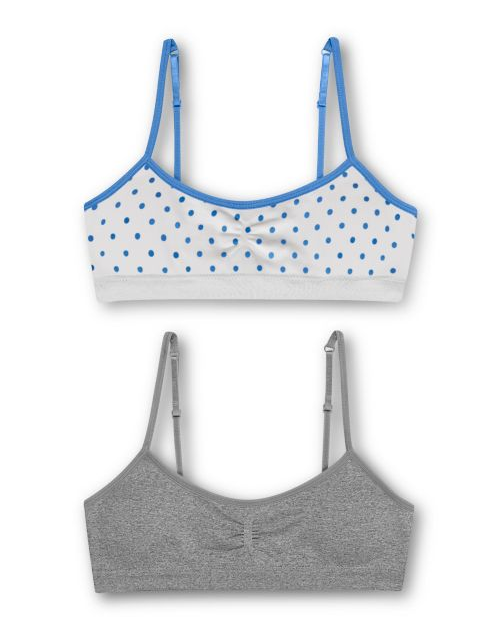 Hanes Girls' Seamless Molded Cup Wirefree Bra 2-Pack H189