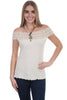 Scully Womens Natural 100% Cotton Crochet Short Sleeve Tunic PSL-214