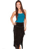 Scully Leather Women's Long Boar Suede Tie Side Fringe Skirt L659