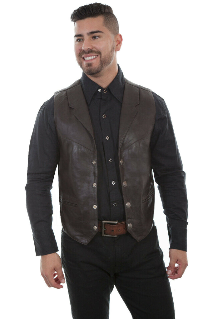 Scully Men's Lamb Lapel Leather Vest 509