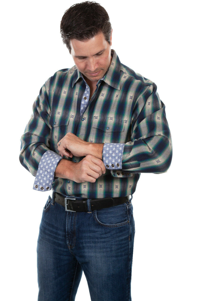 Scully Big Men's Dobby Stripe Long Sleeve Western Shirt PS-246X