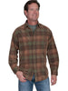 Scully Men's 100% Cotton Cord Plaid Long Sleeve Shirt TR-054
