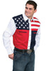 Scully Men's Shirt Western 100% Cotton Patriot American Flag Long Sleeve P-756