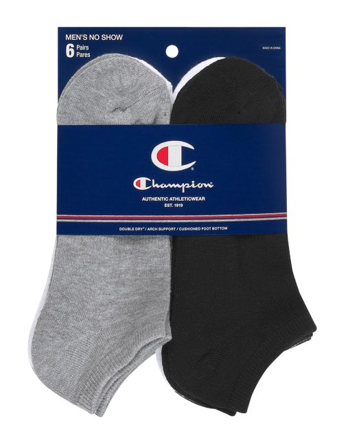 Champion Men's Logo No-Show Socks, 6-Pack CH172