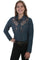 Scully Women's Denim Poly/Rayon Skull & Roses Long Sleeve Blouse PL-872