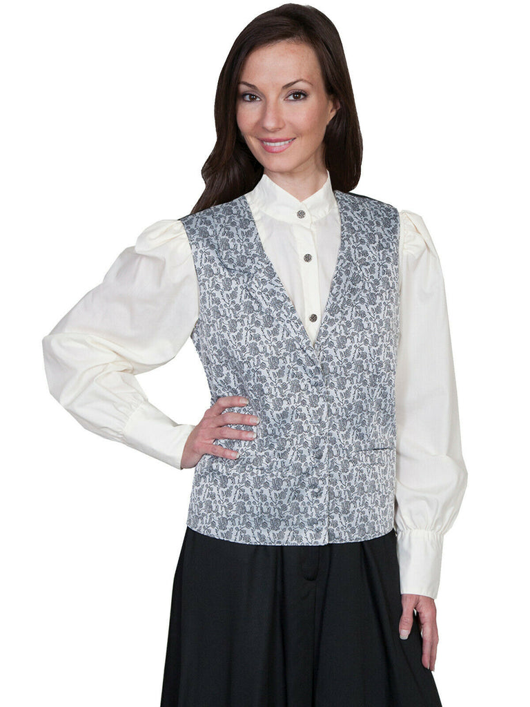 Scully Rangewear Women's Polyester Rose Vine Delicate Lapel Vest RW588