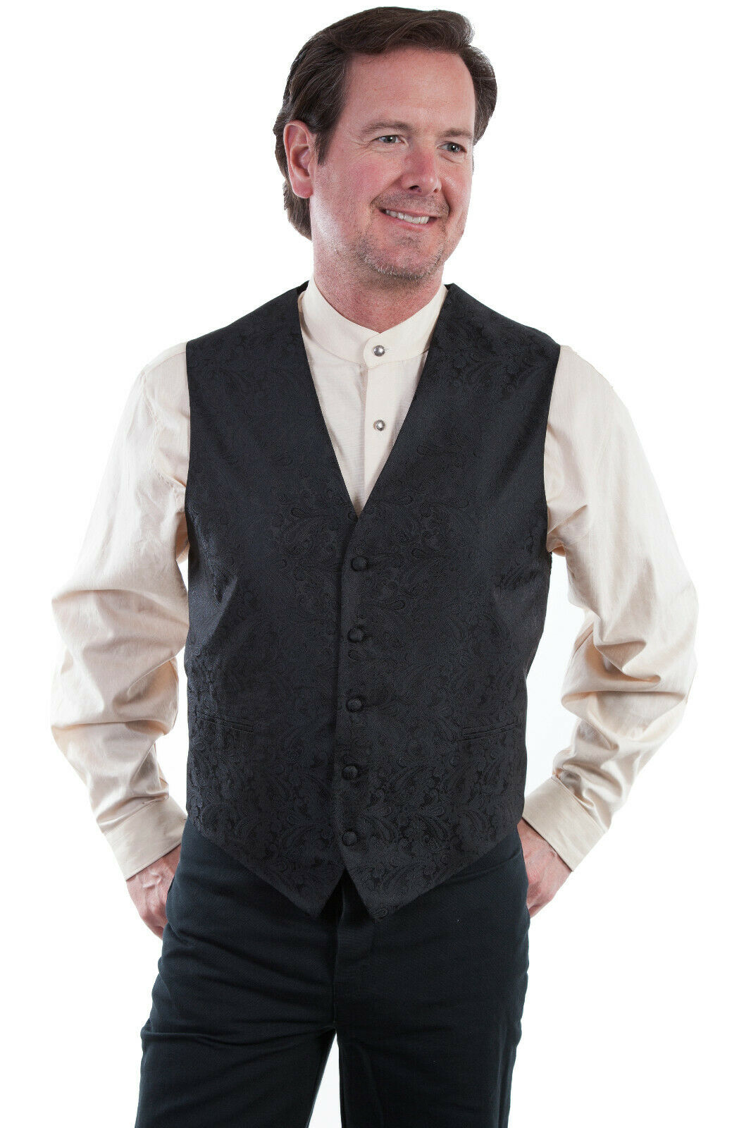 Scully Men's Polyester Paisley Vest RW093N