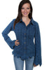 Scully Shirt Women Long Sleeve Jagged Edge Hemline Cuffs PSL-119