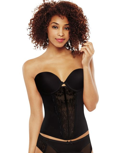 Floral Lace Strapless Push-Up Bustier