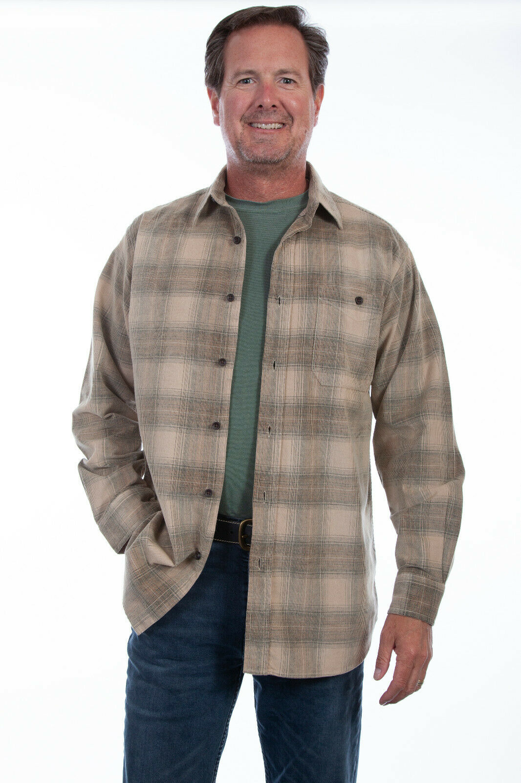 Scully Men's Long Sleeve Western Plaid Shirt TR-106