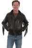 Scully Men's Black Leather Fringe Motorcycle Jacket 1025