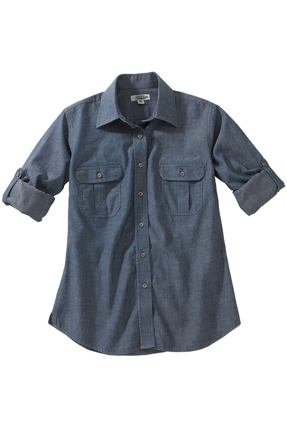 Chambray Roll Up Sleeve Blouse 5298