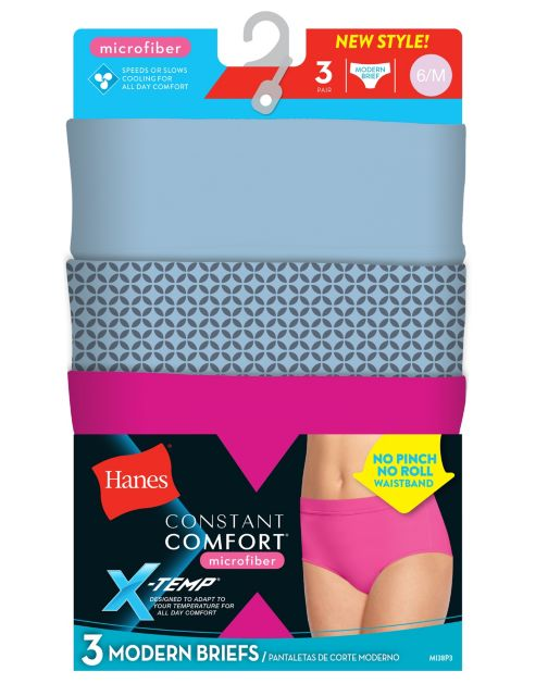 Hanes X-Temp® Constant Comfort® Womens Microfiber Modern Brf Panties 3-Pk MI38P3