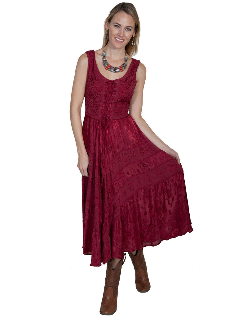 Scully Women's Full Length Dress 100% Rayon Lace Up HC118