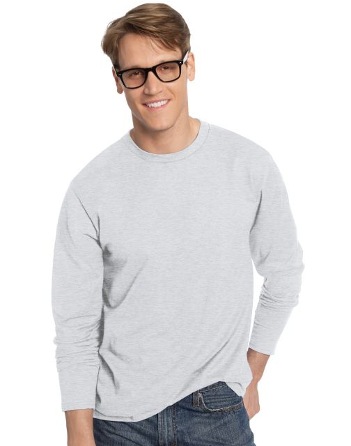 Hanes TAGLESS® Nano-T® Men's Long-Sleeve Tee 498L